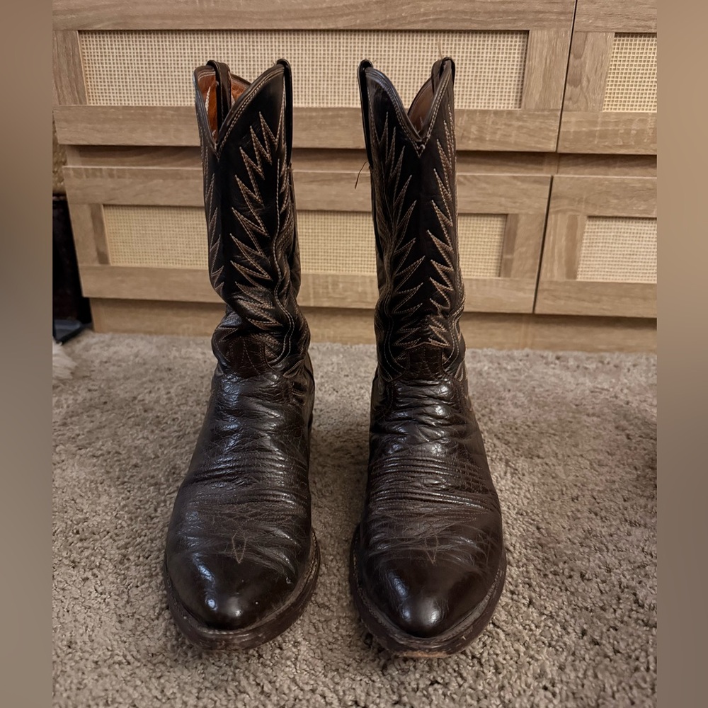 Men's Brown Leather Western Cowboy Boots